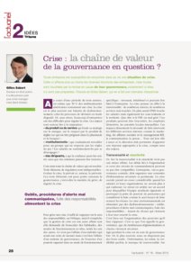 Crise: la chaîne de valeur de la gouvernance en question ?